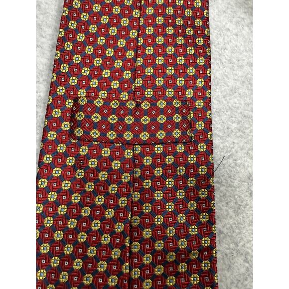 Brooks Brothers Red Gold Geometric Silk Neck Tie - Picture 6 of 7